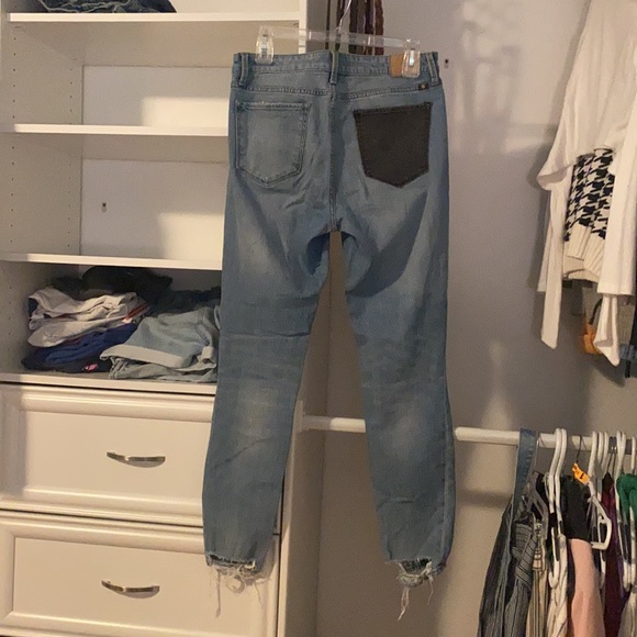 Lucky Brand jeans, size 6/28, light wash, ripped, one black pocket - Picture 2 of 3